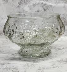 Vintage Jeanette Punch Bowl & 8 Cups Clear Pressed Glass ...