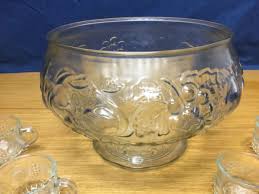 Vintage Jeannette Glass Grape Vine/Fruit Punch Bowl Set w/11 ...