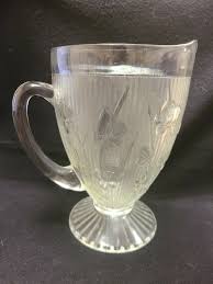 Jeannette Clear Iris & Herringbone 9" Wateremonade Pitcher ...
