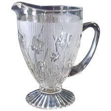 Jeannette Iris Footed Glass Pitcher. For Sale at Ruby Lane