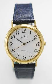 Jemis Unisex Watch White Stainless Steel Gold Leather Blue ...