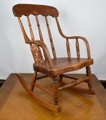 Vintage Antique Turned Wood Bentwood Childs Rocking Rocker ...