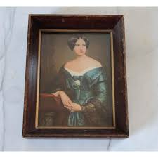 Vintage Framed Portrait Picture | Chairish