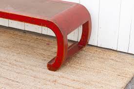 Vintage Chinese Red Scroll Table