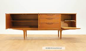 Mid Century 6ft 6 Curved Teak Credenza/media Console By ...