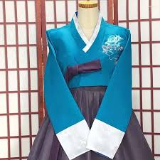 Traditional Korean Hanbok Wedding Dress - Hand Embroidered ...