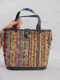 Large Unusual Multicolor Carpet Bag Soure Purse H