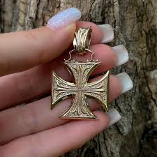 Knights Templar Crusader Necklace - Silver Bronze Iron Cross ...