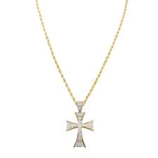 10K Yellow Gold Diamond Cross Pendant 0.59 Ctw – Avianne ...