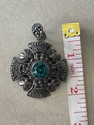 Jerusalem 900 Silver Maltese Crusader Cross With Blue Gemstone | eBay