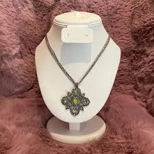 Vintage | Jewelry | Vintage Renaissance Style Triple Strand Necklace Green Stone Sunburst Pendant | Poshmark