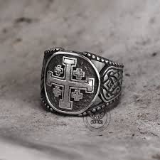 Jerusalem Cross Stainless Steel Religion Ring – GTHIC