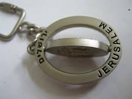 TWO Jerusalem Spinner Key Rings, Hamsa Hand & Wailing Wall ...