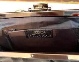 Vintage Jessica Mc Clintock Black Satin Clutch Long Chain ...