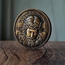 Antique Bronze Jesus Crown of Thorns Medallion: Christian ...