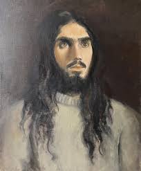 A Large Striking Oil Portrait Painting of A Handsome Man ...