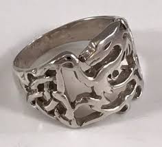 Ladies Sterling Silver Celtic Dragon Ring - Outlaw Biker Jewelry