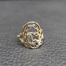 Vintage 14k Yellow Gold Jesus Religious Statement Cocktail ...