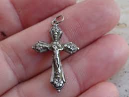 Religious Antique Silver Plated French Catholic Crucifix Pendant Cross Pectoral Cross Rosary Necklace Cross Holy Jesus Christ. (W16) - Etsy