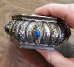 Vintage 900 Silver and Lapis Jewelry Case | eBay