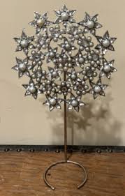 Pottery Barn Jeweled Snowflake Christmas Tree Topper Silver ...