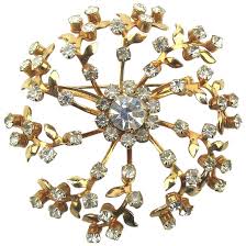 Vintage Wheel of Flowers w/ Crystal Rhinestones. For Sale at ...