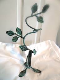 Vintage 13" Bud Vase Verdigris Brass Metal NOS | eBay