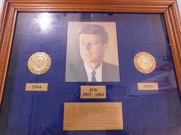 Lot - Framed JFK Memorial,Photos,Coin