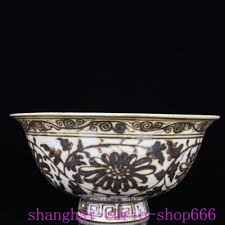 7.8"China Yuan Underglaze red porcelain fushou flowers grain ...