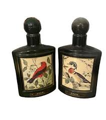 2 Vintage Jim Beam Wood Duck Scarlet Tanager Empty Whiskey Bottles J. Lockhart | eBay