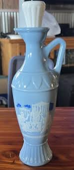 Vintage Jim Beam Swirl Blue White Glass Greek Plato ...