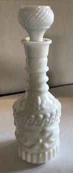 Vintage Jim Beam's Bonded Beam White Milk glass Decanter Bottle Empty 11" Tall . | eBay Australia