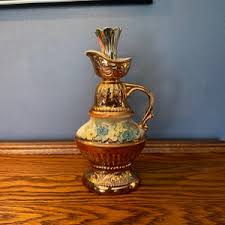 Vintage Jim Beam Decorative Whiskey Decanter - Pitcher Decanter - Gold With Floral Design - 1976 - Etsy Canada