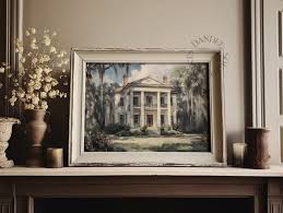 Vintage Southern Mansion Digital Wall Art, Printable Wall ...