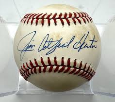 JIM CATFISH HUNTER SIGNED BASEBALL AUTHENTIC ORIGINAL ...