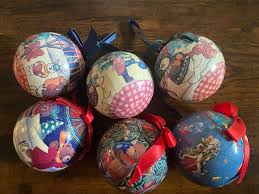 Vintage Paper Mache Christmas Ornaments Set of 6 | eBay