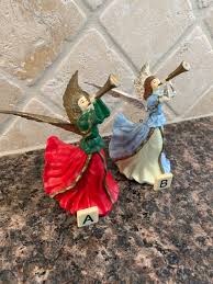 VTG Herald Angel Ornaments/hand Painted Angel & Horn ...