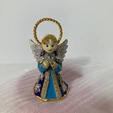 Vintage Alsan Victorian Enamel Cloissone Angel Bell ...