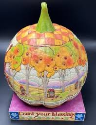Vtg Heartwood Creek Jim Shore “Count Your Blessings” 2004 Pumpkin Halloween11x8 | eBay