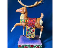 2004 Jim Shore-"dash Away" Reindeer Red Blanket Figurine ...