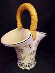 Vintage Hand Painted Chinese Porcelain Vase Basket Shape | eBay