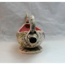 Mid Century Hull Pottery Pink Blossom Flite Centerpiece Console Bowl T-10 | Chairish