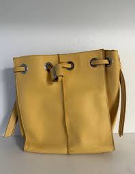 Zara Accessories Leather Bucket Bag Yellow Shoulder Bag | eBay