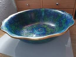 Beautiful Vintage Chinese Blue Green Floral Cloisonne Brass ...