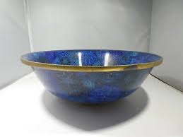 ANTIQUE CHINESE CLOISONNE COBALT BLUE CHRYSANTHEMUM BOWL | eBay