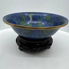Vintage Chinese Cloisonne 1970's Enamel 8" Open Bowl with ...
