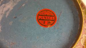 Chinese cloisonne gold rim colorful bowl tag on bottom ...