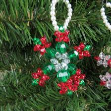 Vintage Star Snowflake Beaded Ornaments Handmade Plastic Set ...