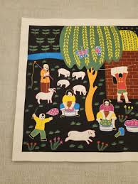 Beautiful Chinese peasant painting. Acrylic / mixed media ...