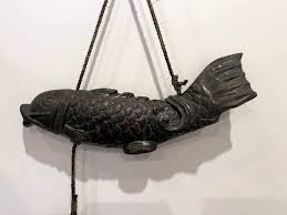 Near Pair of Japanese Jizai Kagi Wood Koi Folk Art ...